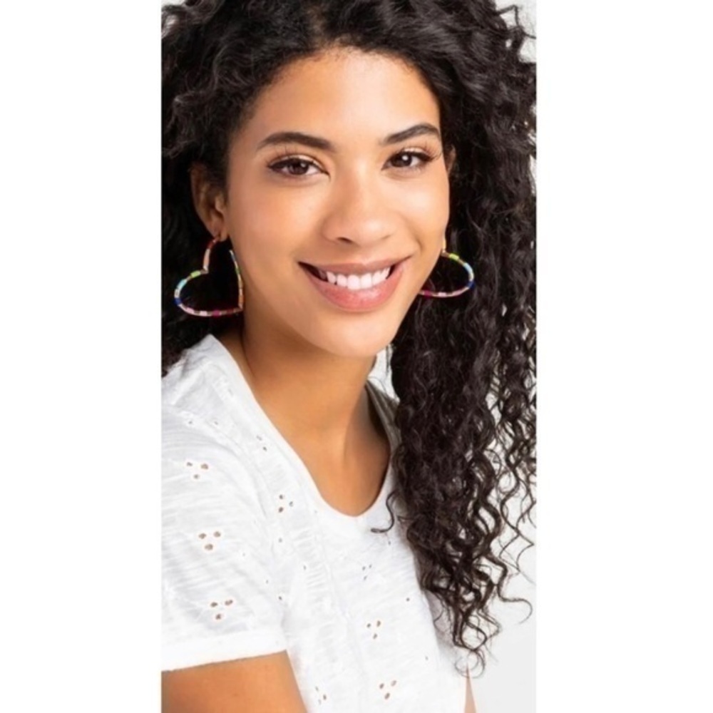 Francesca’s Heart Colorblock Earrings